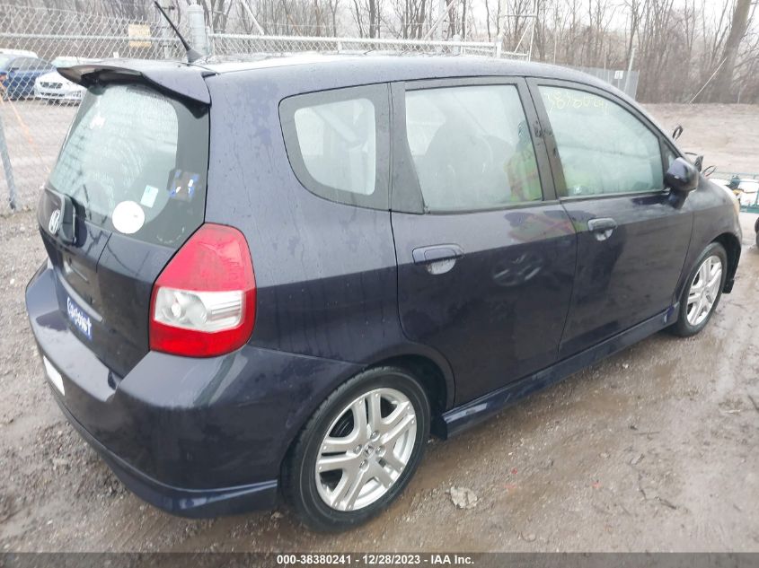 2008 Honda Fit Sport VIN: JHMGD38628S014784 Lot: 38380241