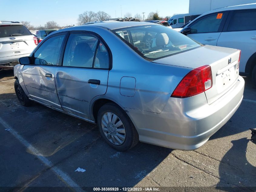 2005 Honda Civic Dx Vp VIN: 2HGES16355H626168 Lot: 38385928