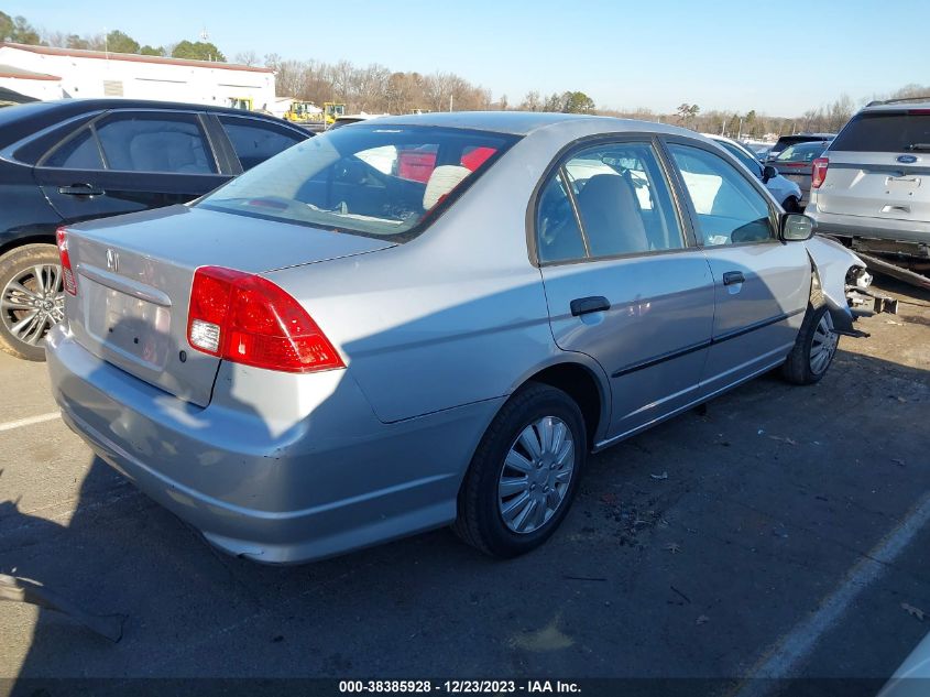 2005 Honda Civic Dx Vp VIN: 2HGES16355H626168 Lot: 38385928