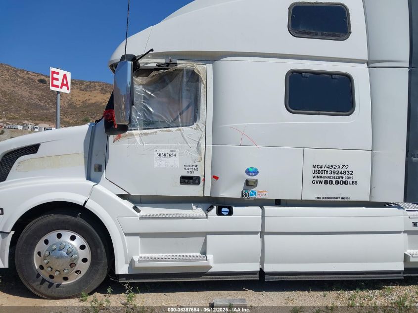 2015 Volvo Vn Vnl VIN: 4V4NC9EJXFN190019 Lot: 38387654