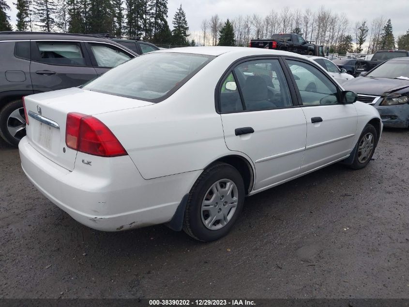 2001 Honda Civic Lx VIN: 2HGES16501H516334 Lot: 38390202