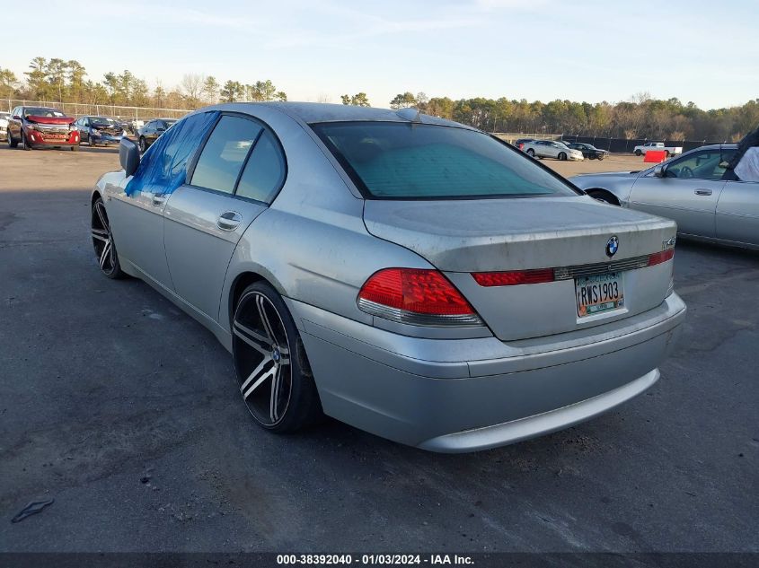 2004 BMW 745I VIN: WBAGL634X4DP69334 Lot: 38392040