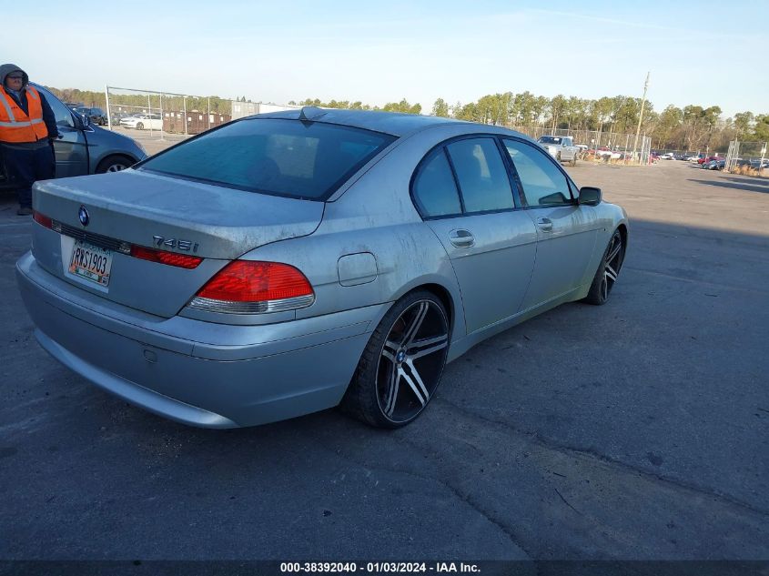 2004 BMW 745I VIN: WBAGL634X4DP69334 Lot: 38392040