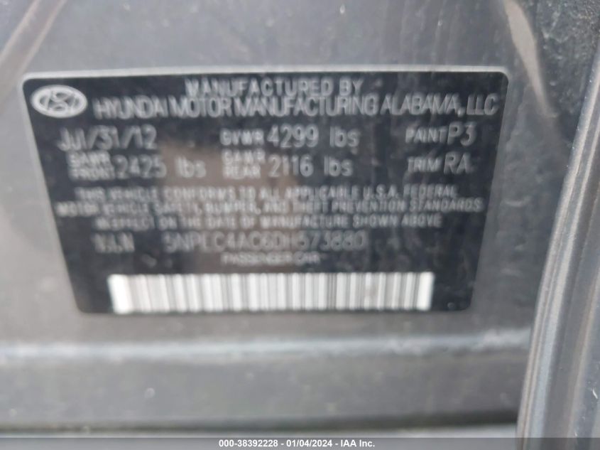 5NPEC4AC6DH573880 2013 Hyundai Sonata Limited