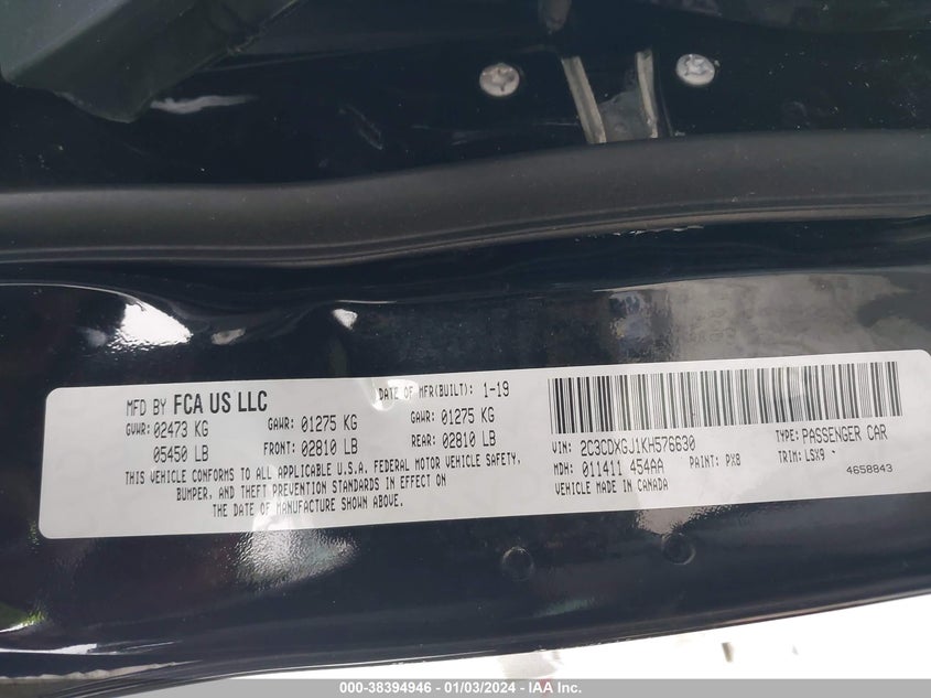 2C3CDXGJ1KH576630 2019 DODGE CHARGER photo no. 9