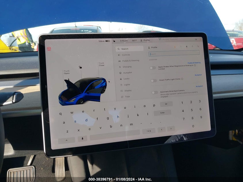 2021 Tesla Model 3 Standard Range Plus Rear-Wheel Drive VIN: 5YJ3E1EAXMF876328 Lot: 38396791