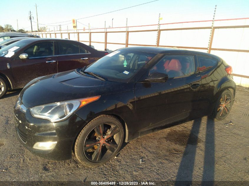 2012 Hyundai Veloster Base W/Red/Black VIN: KMHTC6AD3CU077530 Lot: 38405489