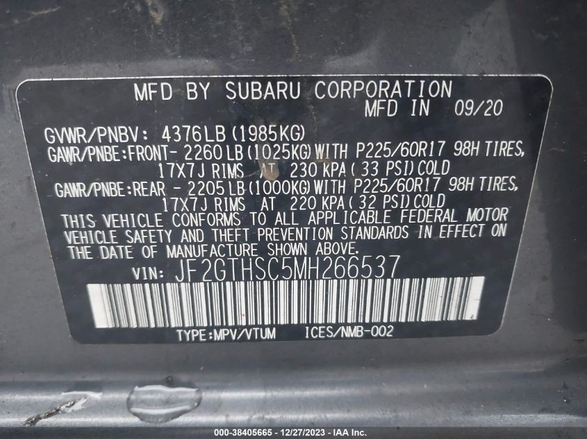 JF2GTHSC5MH266537 2021 Subaru Crosstrek Sport