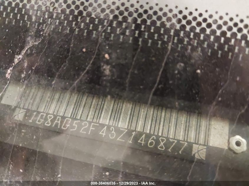 2003 Saturn Ion Ion 1 VIN: 1G8AG52F43Z146877 Lot: 38406035