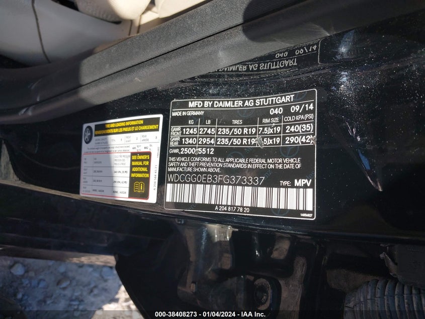 2015 MERCEDES-BENZ GLK 250 BLUETEC 4MATIC - WDCGG0EB3FG373337