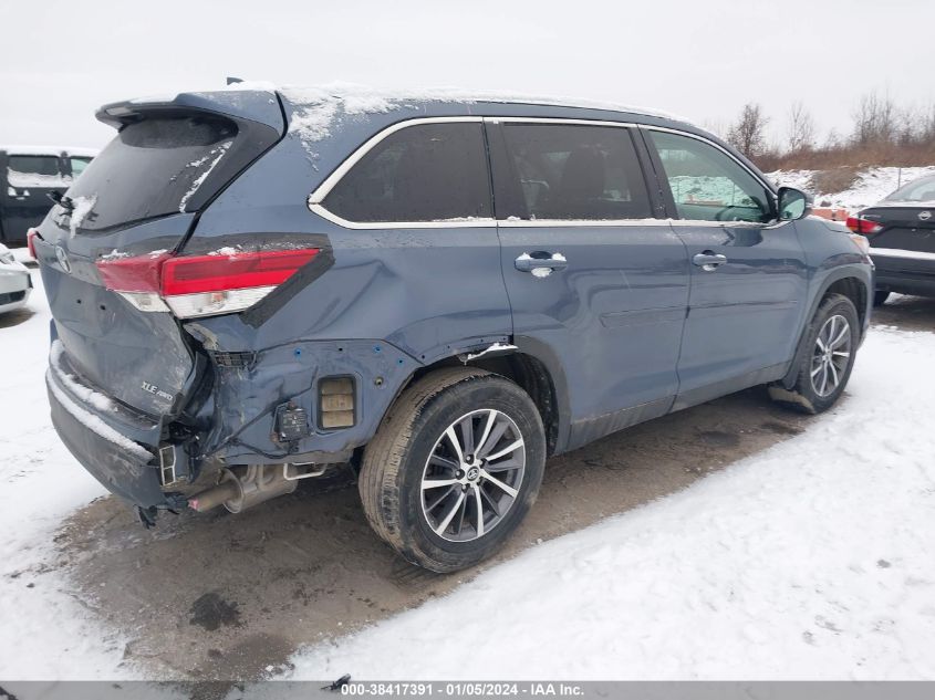 2019 Toyota Highlander Xle VIN: 5TDJZRFH4KS946100 Lot: 38417391