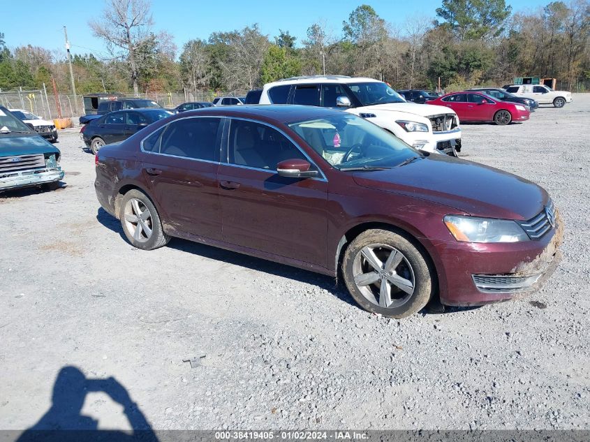 1VWBH7A38DC001319 2013 Volkswagen Passat 2.5L Se