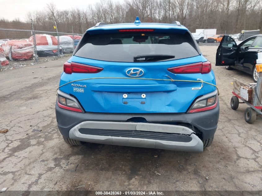 2022 Hyundai Kona Sel VIN: KM8K3CAB1NU762587 Lot: 38428363