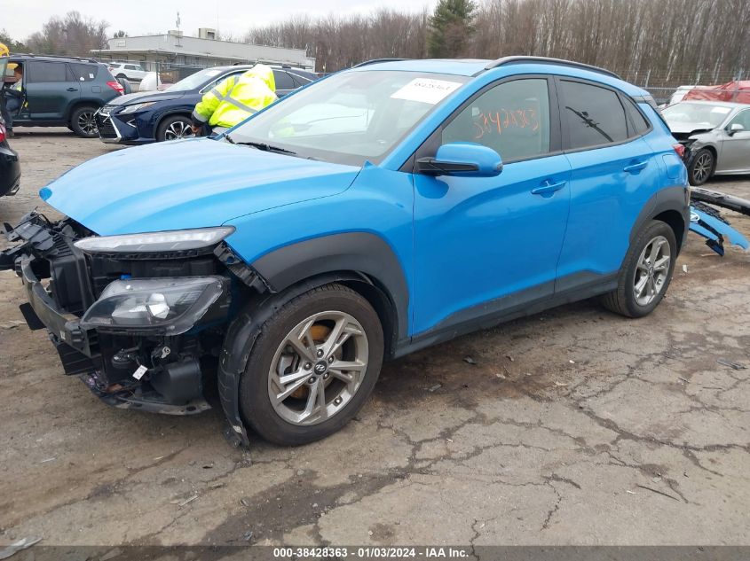 2022 Hyundai Kona Sel VIN: KM8K3CAB1NU762587 Lot: 38428363