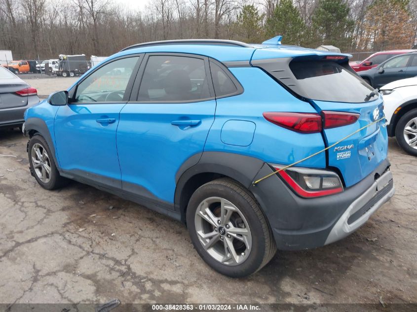 2022 Hyundai Kona Sel VIN: KM8K3CAB1NU762587 Lot: 38428363