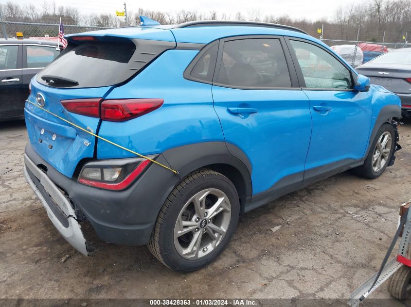 2022 Hyundai Kona Sel VIN: KM8K3CAB1NU762587 Lot: 38428363