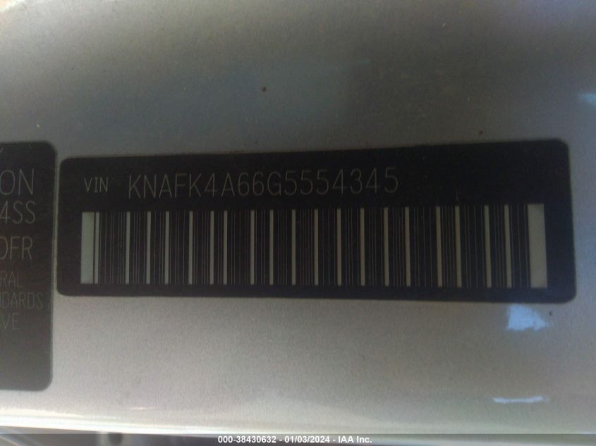 KNAFK4A66G5554345 2016 Kia Forte Lx