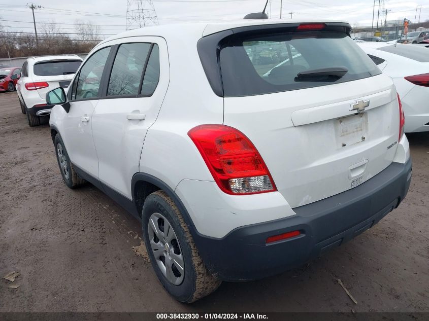 2015 Chevrolet Trax 1Ls VIN: KL7CJKSB9FB109183 Lot: 38432930