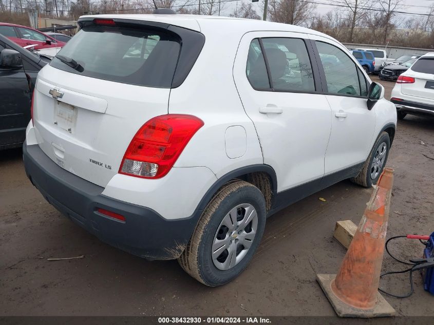 2015 Chevrolet Trax 1Ls VIN: KL7CJKSB9FB109183 Lot: 38432930