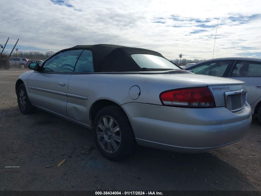 2004 Chrysler Sebring Limited VIN: 1C3EL65R34N243256 Lot: 38434004