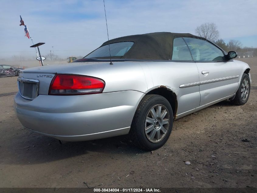 2004 Chrysler Sebring Limited VIN: 1C3EL65R34N243256 Lot: 38434004