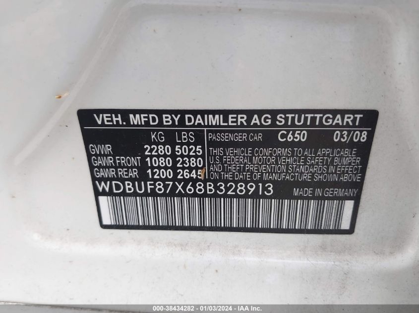 WDBUF87X68B328913 2008 Mercedes-Benz E 350 4Matic