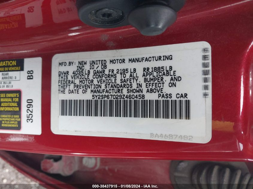 5Y2SP67029Z460458 2009 Pontiac Vibe 1Sb