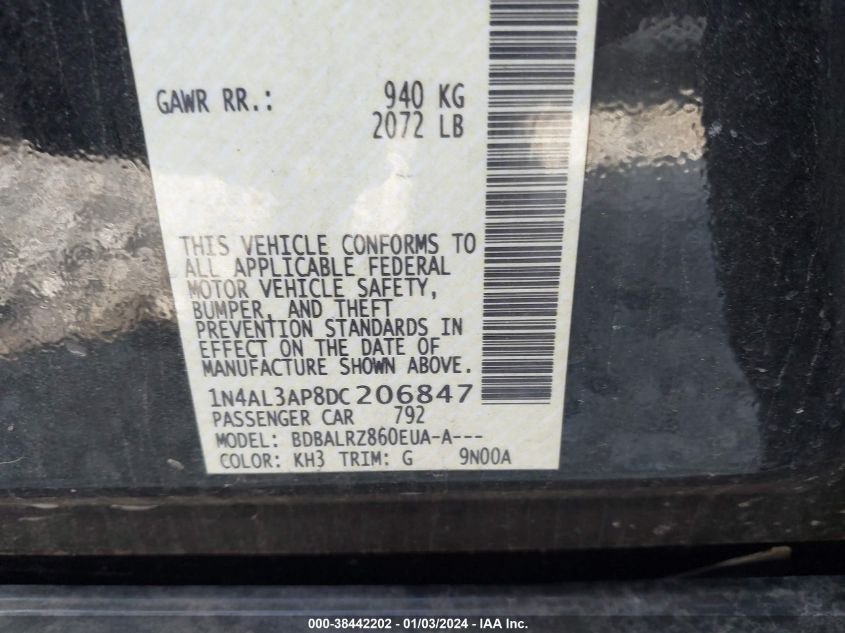 1N4AL3AP8DC206847 2013 Nissan Altima 2.5 S