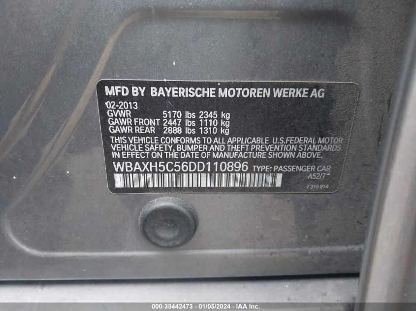 WBAXH5C56DD110896 2013 BMW 528I xDrive