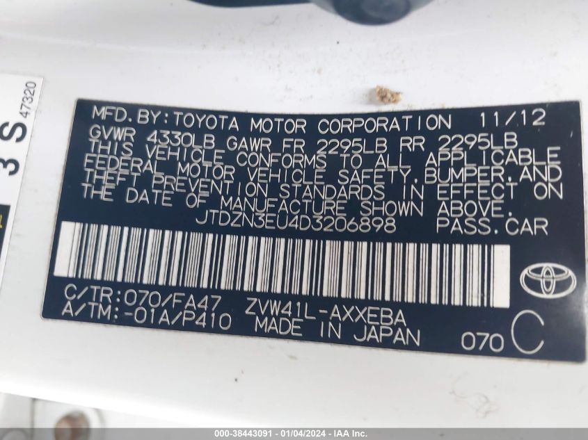 JTDZN3EU4D3206898 2013 Toyota Prius V Three