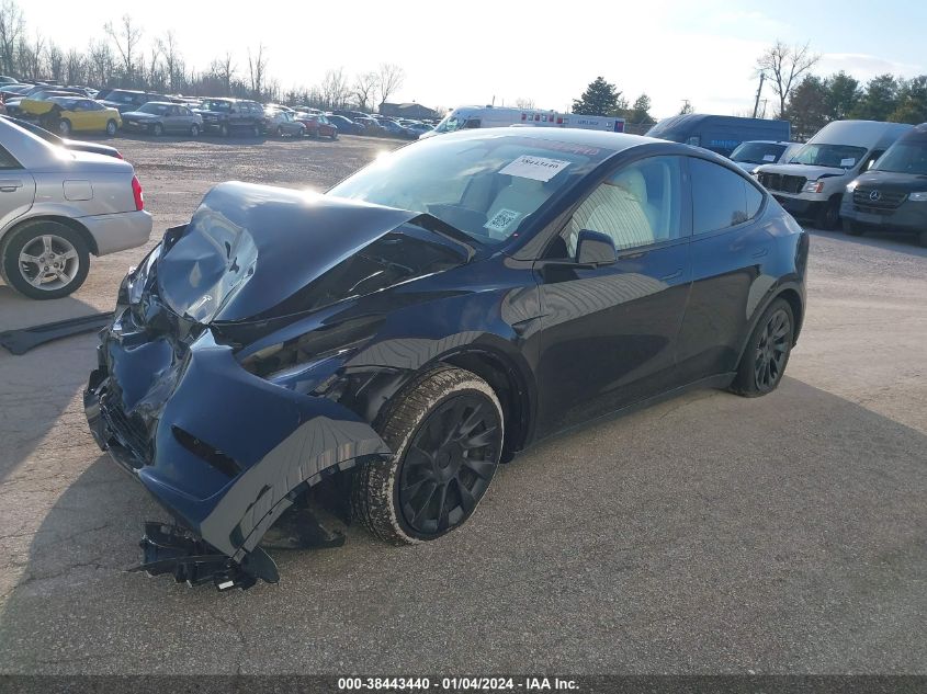 2023 Tesla Model Y Awd/Long Range Dual Motor All-Wheel Drive VIN: 7SAYGAEE3PF902021 Lot: 38443440