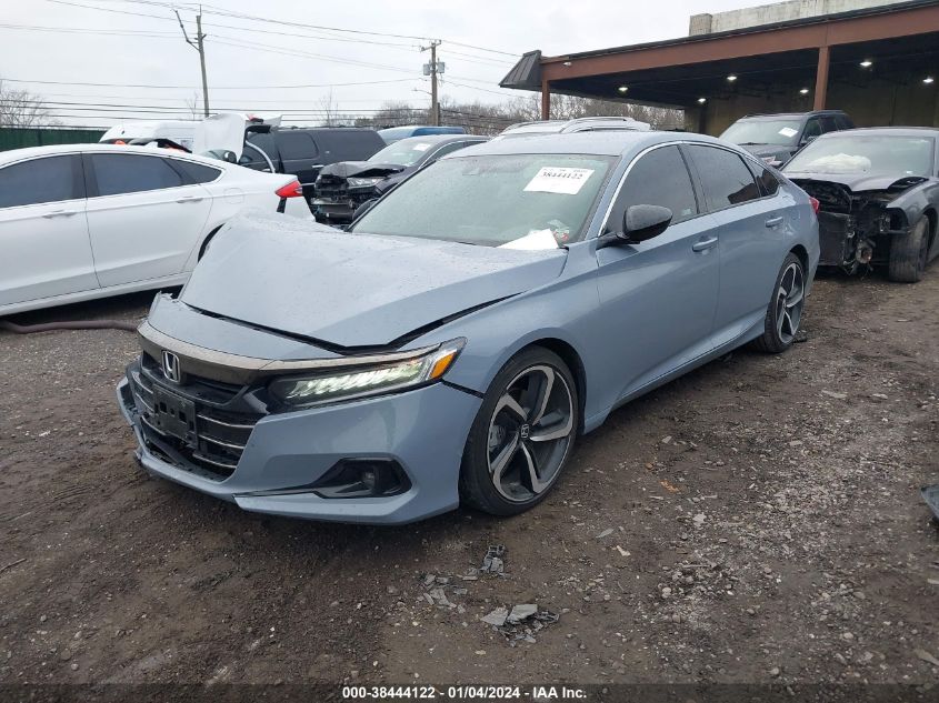 2022 Honda Accord Sport VIN: 1HGCV1F39NA072355 Lot: 38444122