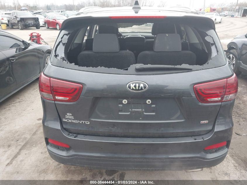 2019 Kia Sorento 2.4L Lx VIN: 5XYPGDA36KG529606 Lot: 38444454