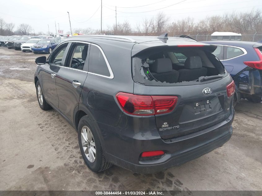 2019 Kia Sorento 2.4L Lx VIN: 5XYPGDA36KG529606 Lot: 38444454