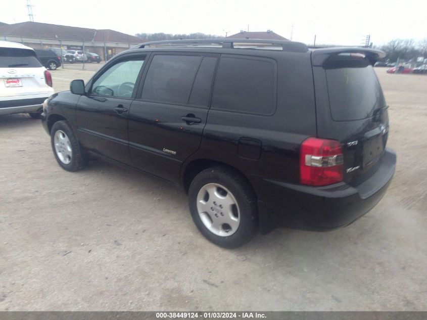 2007 Toyota Highlander Limited V6 VIN: JTEEP21A670215912 Lot: 38449124