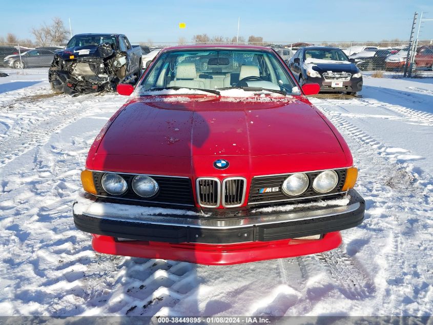 1987 BMW M6 VIN: WBAEE1400H2560041 Lot: 38449895