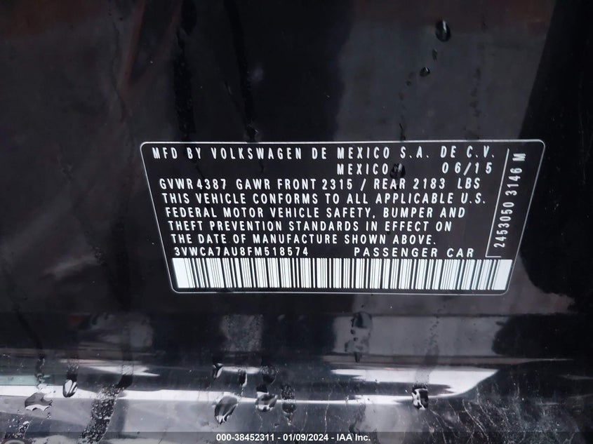 2015 VOLKSWAGEN GOLF SPORTWAGEN TDI S 4-DOOR - 3VWCA7AU8FM518574