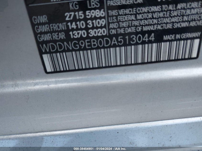 2013 MERCEDES-BENZ S 550 4MATIC WDDNG9EB0DA513044