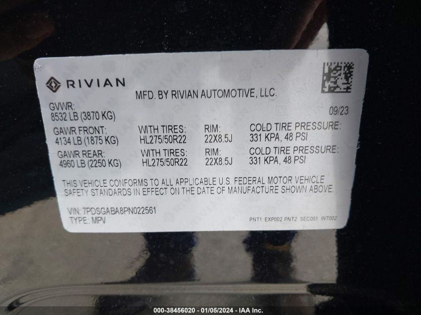 7PDSGABA8PN022561 2023 Rivian R1S Adventure