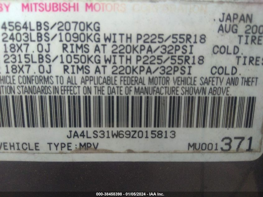 JA4LS31W69Z015813 2009 Mitsubishi Outlander Se