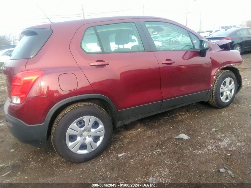 2016 Chevrolet Trax 1Ls VIN: 3GNCJKSB0GL228170 Lot: 38462849