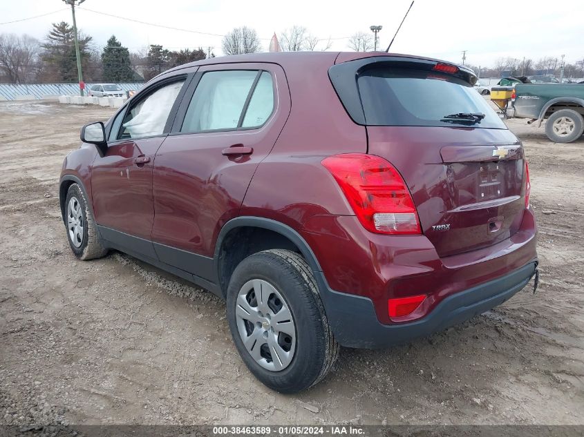 2017 Chevrolet Trax Ls VIN: 3GNCJKSB7HL275570 Lot: 38463589