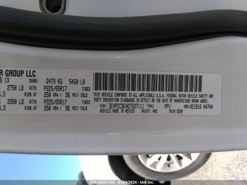 3C4PDCBG4DT637111 2013 Dodge Journey Sxt