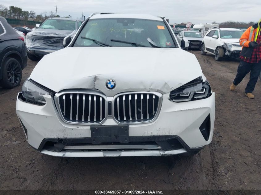 2022 BMW X3 xDrive30I VIN: 5UX53DP05N9M55065 Lot: 38469057