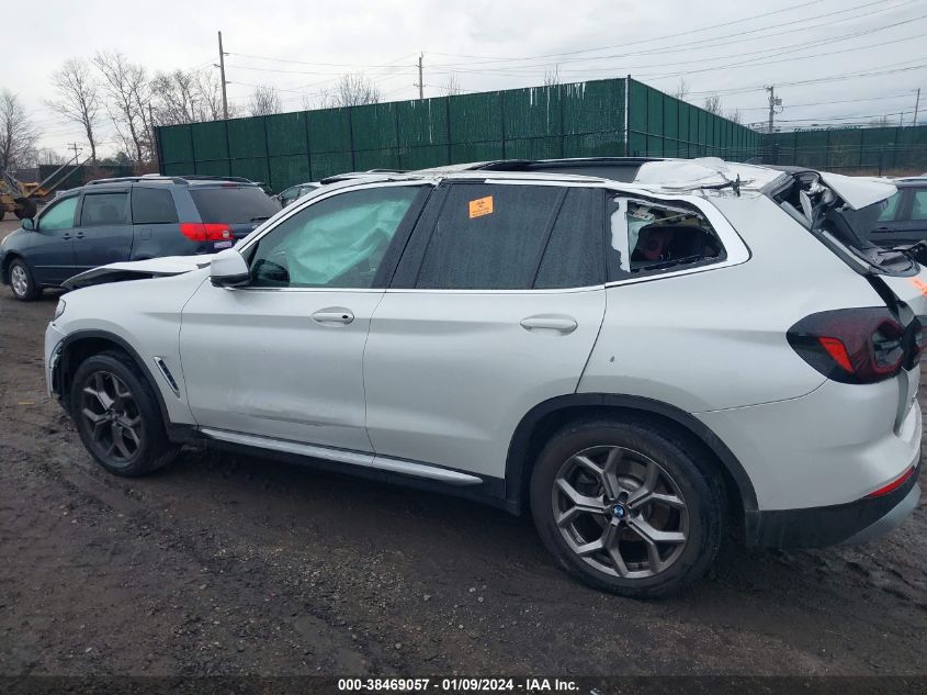 2022 BMW X3 xDrive30I VIN: 5UX53DP05N9M55065 Lot: 38469057