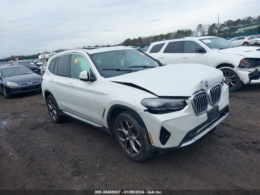 2022 BMW X3 xDrive30I VIN: 5UX53DP05N9M55065 Lot: 38469057