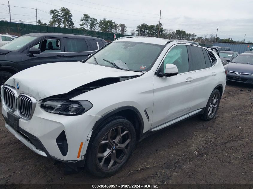 2022 BMW X3 xDrive30I VIN: 5UX53DP05N9M55065 Lot: 38469057