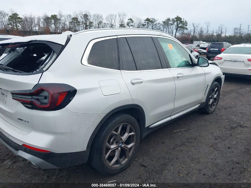 2022 BMW X3 xDrive30I VIN: 5UX53DP05N9M55065 Lot: 38469057