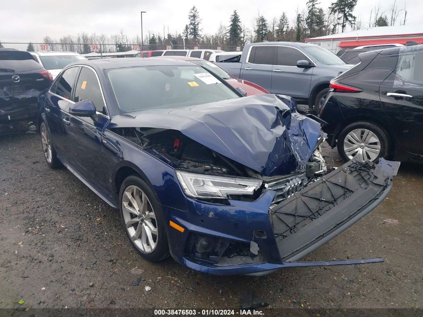 2019 Audi A4 45 Premium VIN: WAUENAF43KA002844 Lot: 38476503