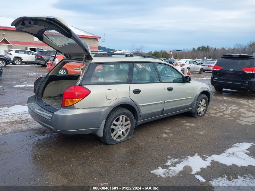 2005 Subaru Outback 2.5I VIN: 4S4BP61C357393535 Lot: 38481601